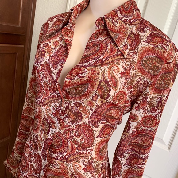 The Limited Tops - THE LIMITED Paisley Button Down Blouse